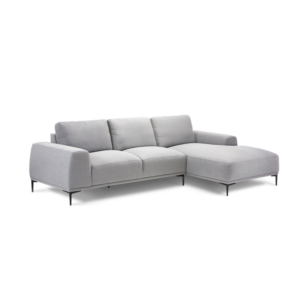 Middleton Sectional Sofa: Light Grey Linen